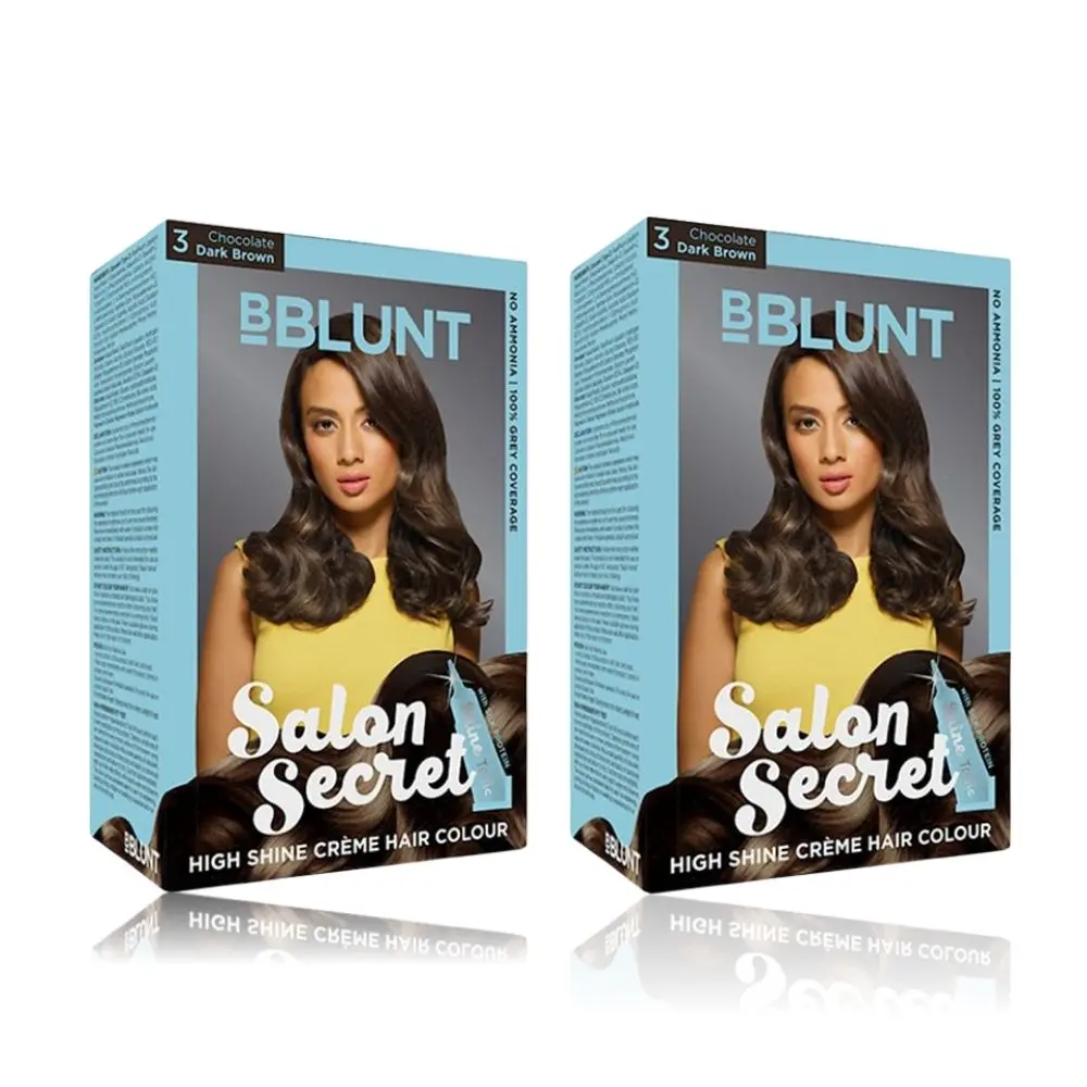 BBlunt Salon Secret High Shine Creme Hair Colour - Chocolate Dark Brown - Pack of 2