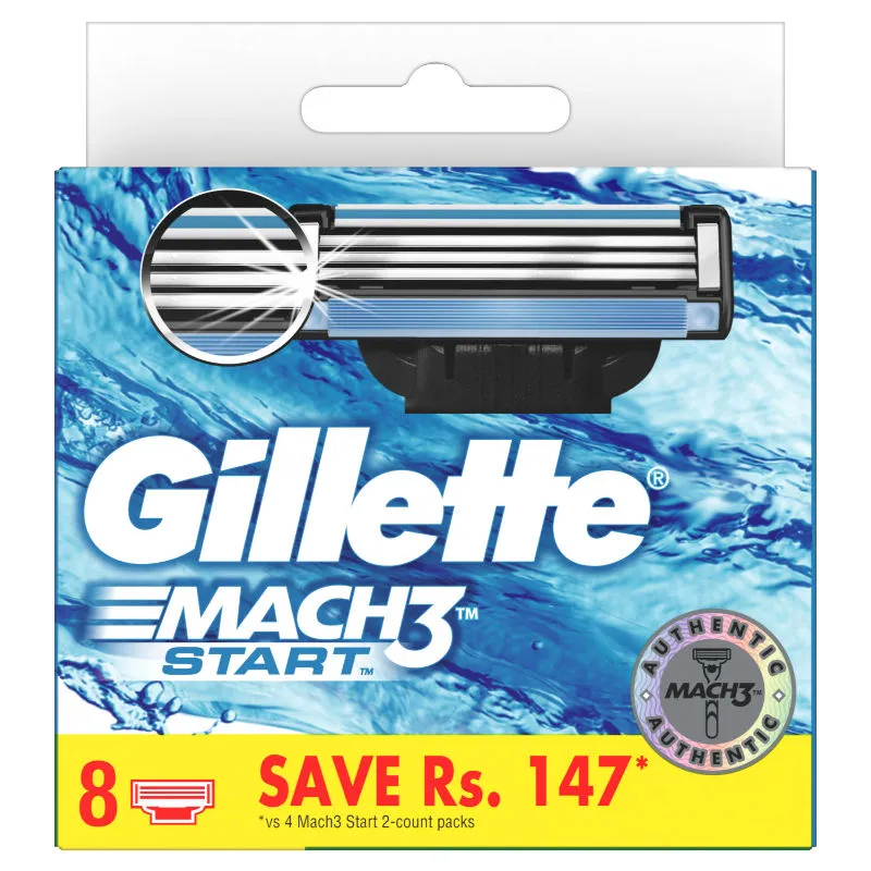 Gillette Mach3 Start Mens Razor Blades 8N Cartridge Save Rs. 179