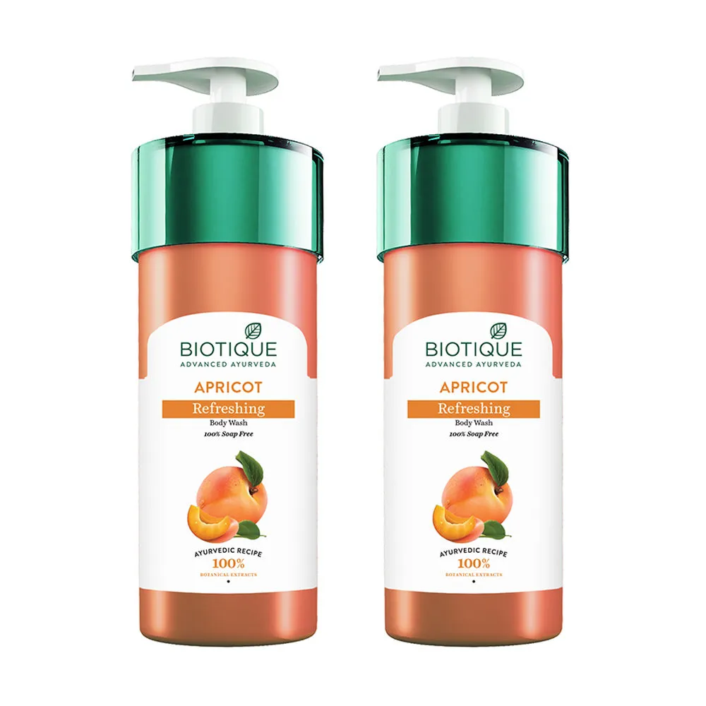 Biotique 100% Soap Free Apricot Refreshing Body Wash (Pack Of 2)