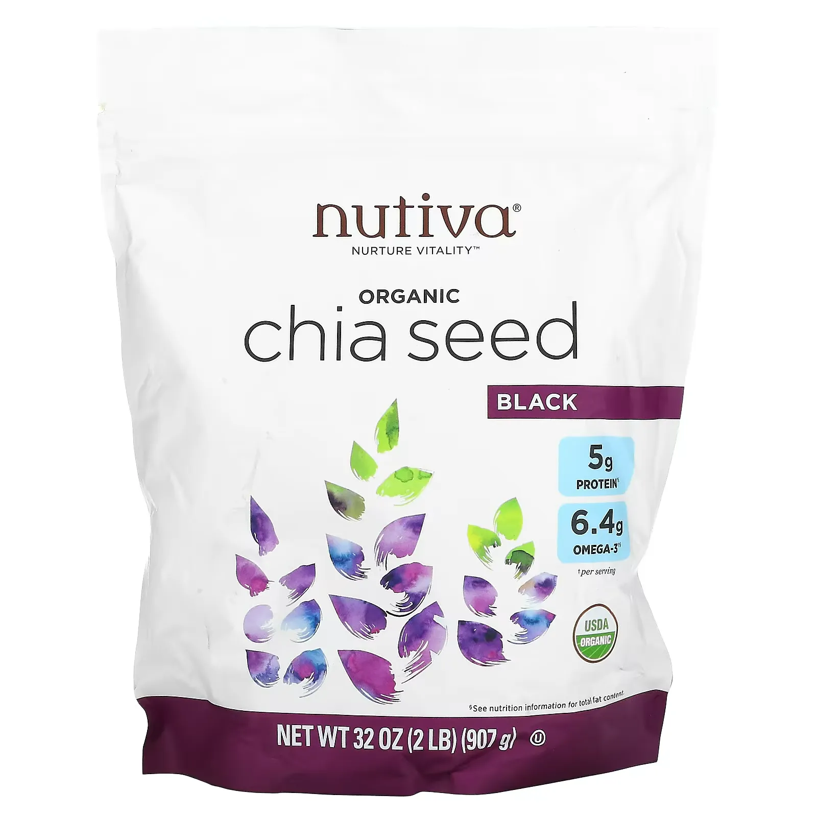 Organic Chia Seed, Black, 32 oz (907 g)