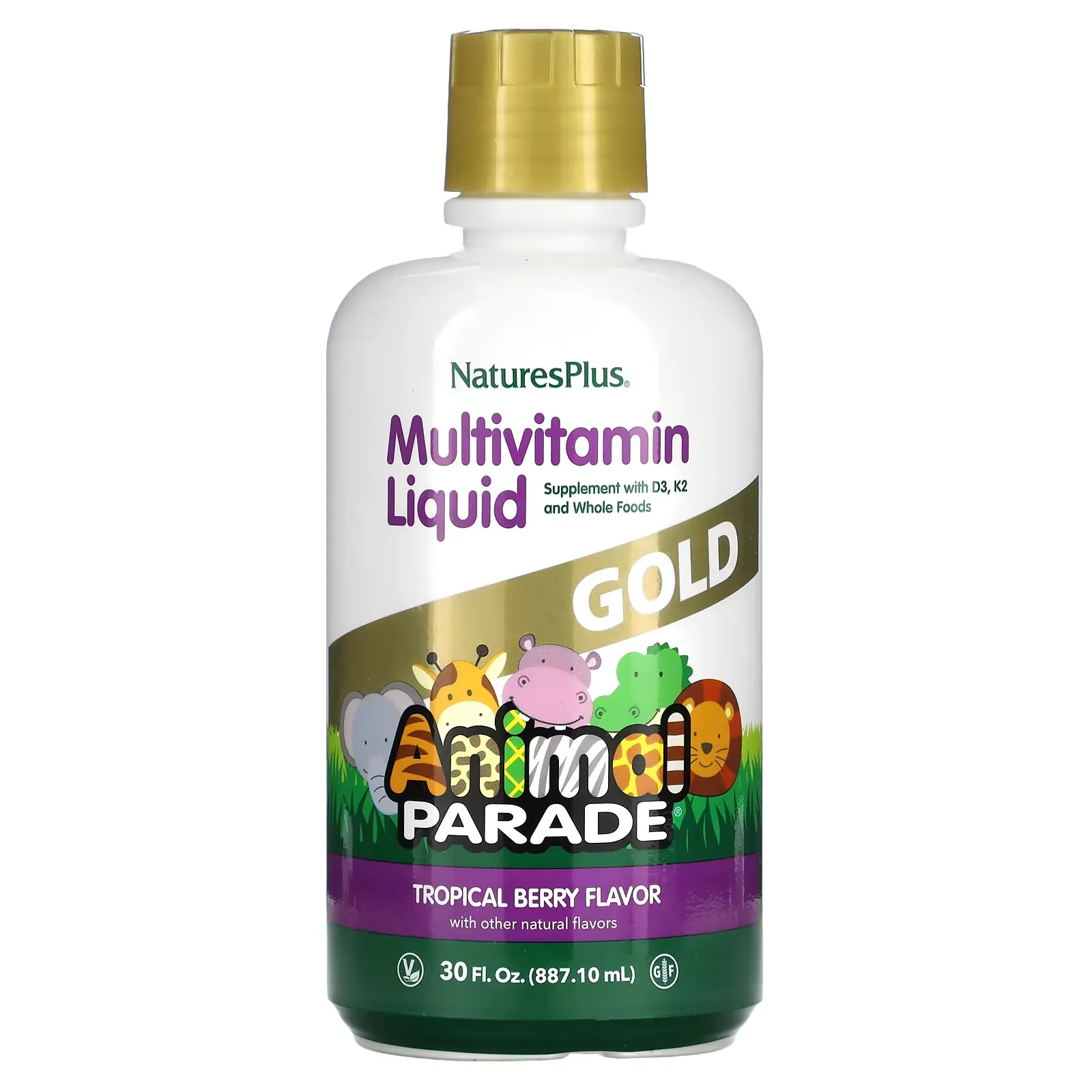 Animal Parade Gold, Multivitamin Liquid, Tropical Berry, 30 fl oz (887.1 ml)