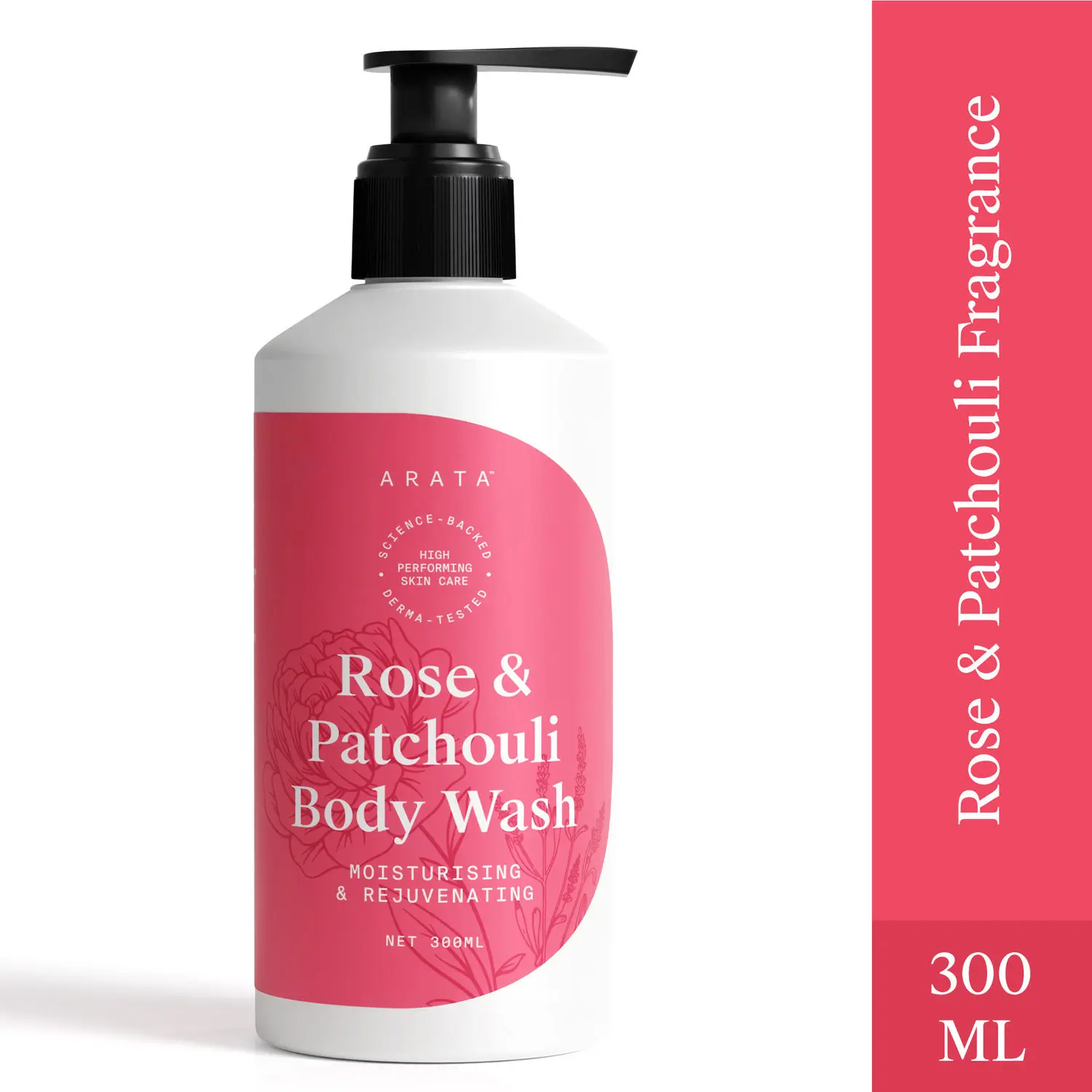 Arata Rose & Patchouli Body Wash for Men & Women - 300ml