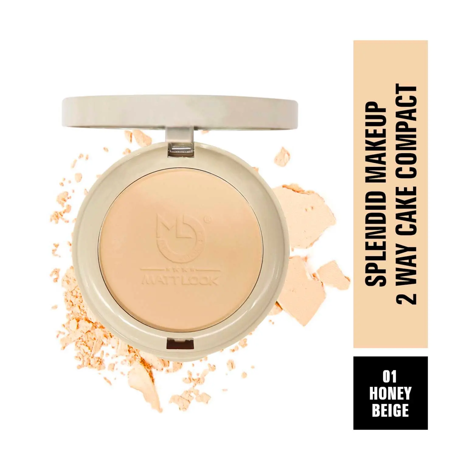 Matt look Splendid Makeup 2 Way Cake Compact, Clear Without Flaws, Honey Beige (20gm)