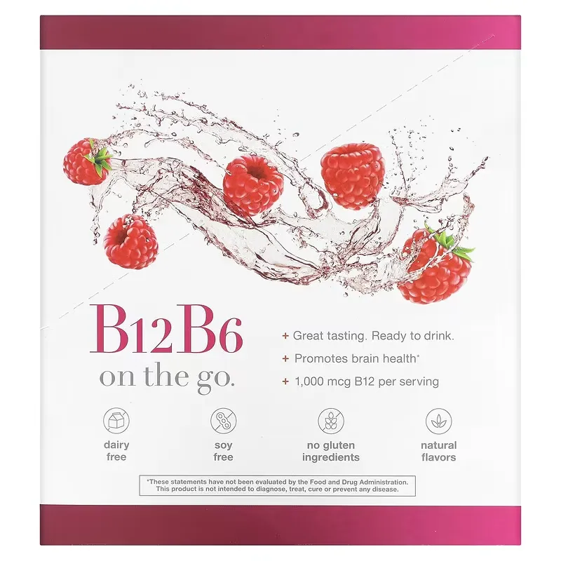 B12B6 On The Go, Raspberry, 12 Packets, 1 fl oz (30 ml) Each