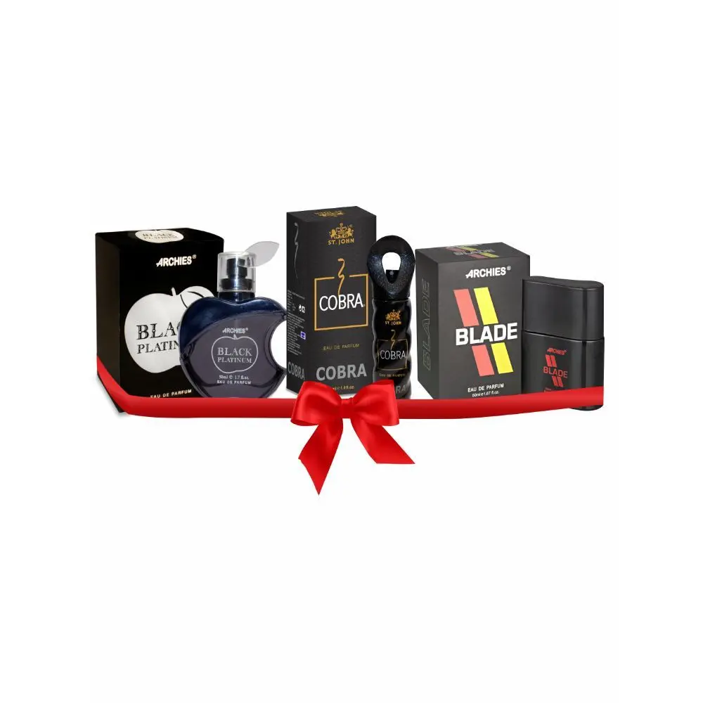 ST-JOHN Cobra Eau de Perfume ,Archies Blade Eau de Perfume & Archies Black Platinum Eau de Perfume for Men 50ml Each (Pack of 3)