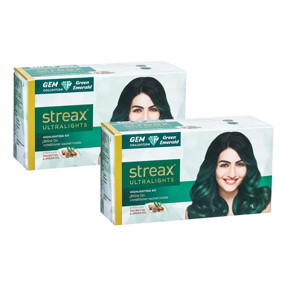 Streax Ultralights Gem Collection - Green Emerald Pack Of 2