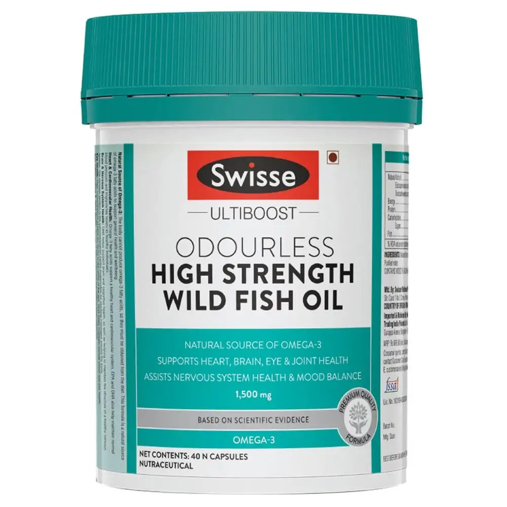 Swisse Ultiboost Odourless High Strength Wild Fish Oil,  40 capsules