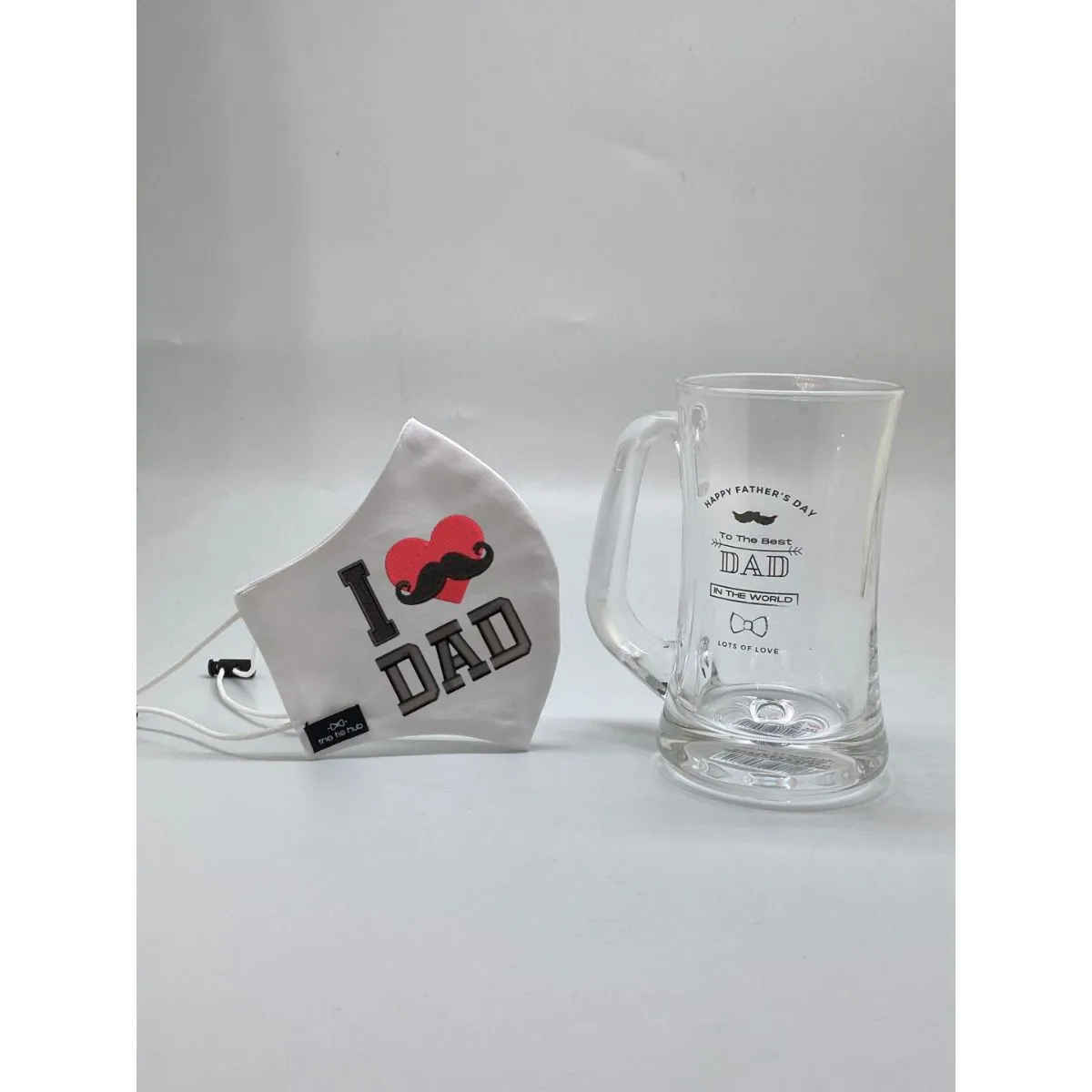 The Tie Hub Love Dad red heart Face Mask with Beer Mug