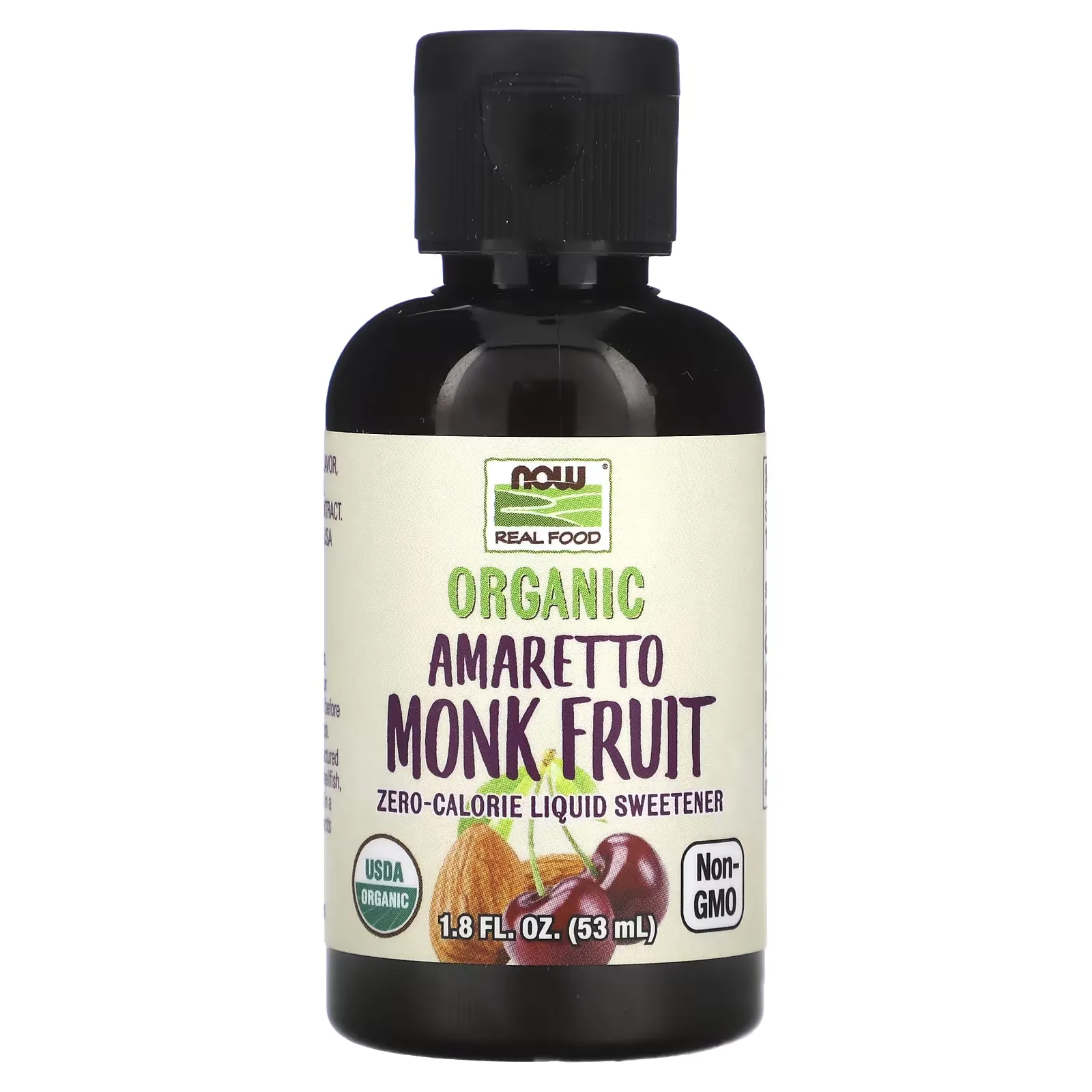 Organic Amaretto Monk Fruit, Zero-Calorie Liquid Sweetener, 1.8 fl oz (53 ml)