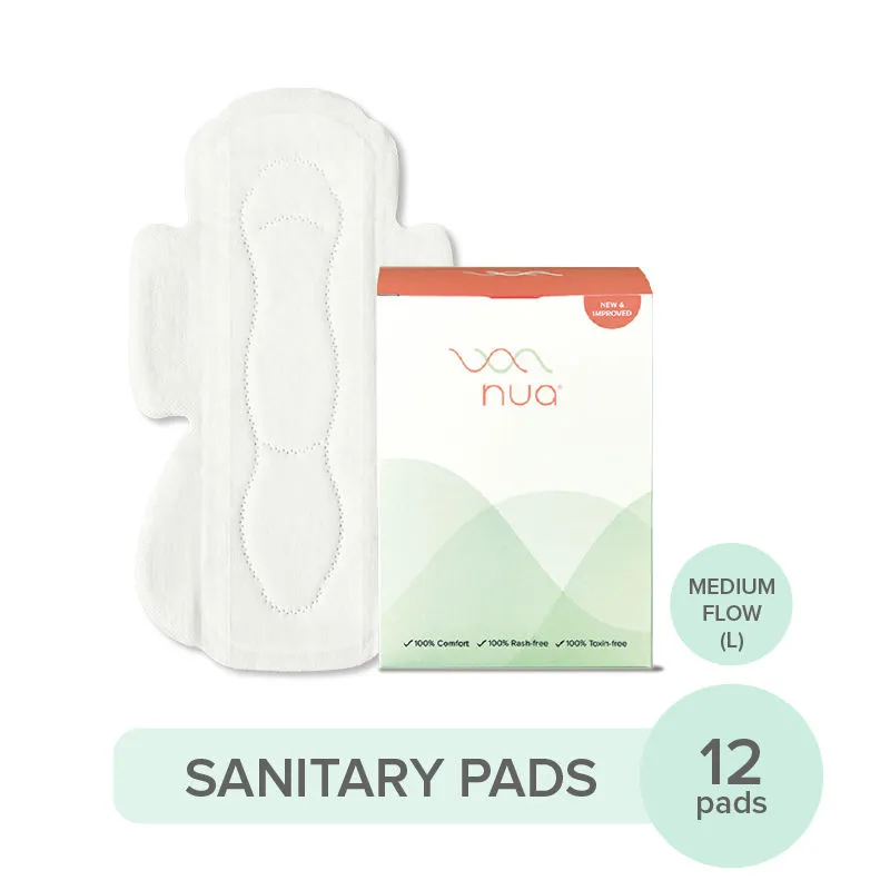 Nua Ultra Thin Rash Free Sanitary Pads Large with Disposal Covers