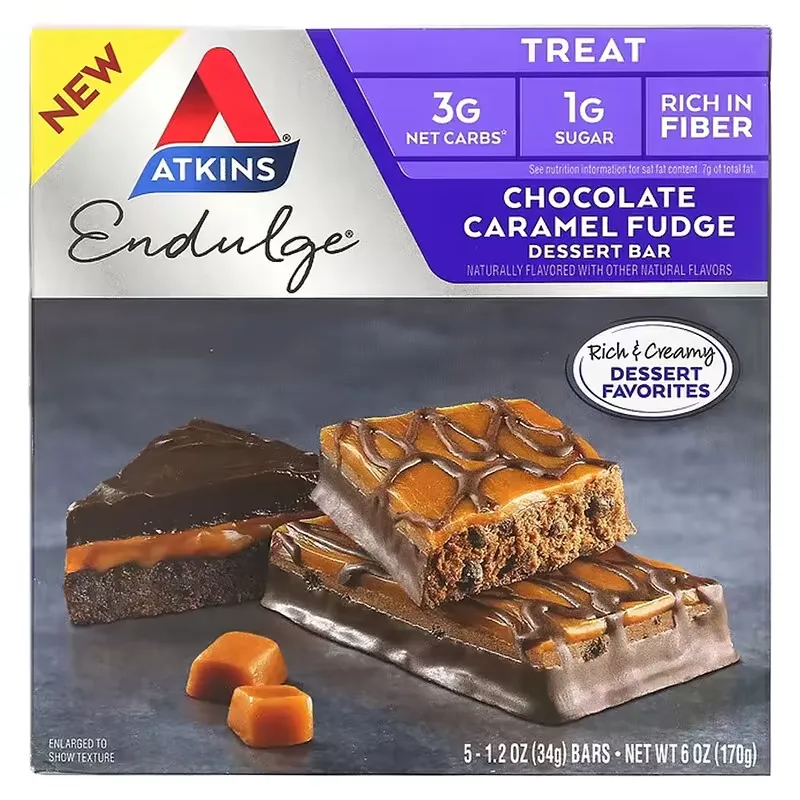 Endulge, Chocolate Caramel Fudge, 5 Bars, 1.2 oz (34 g) Each