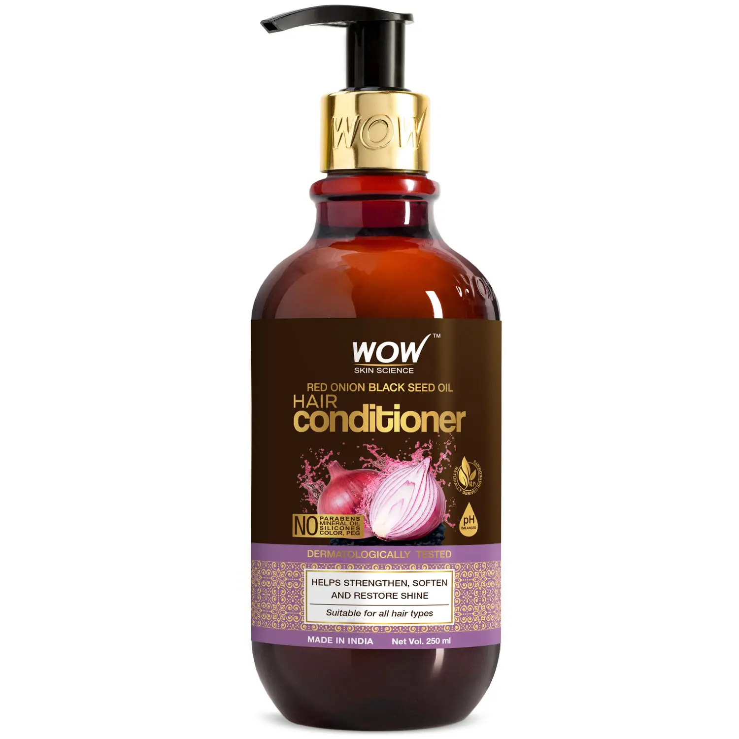 WOW Skin Science Red Onion Black Seed Oil Hair Conditioner (250 ml)