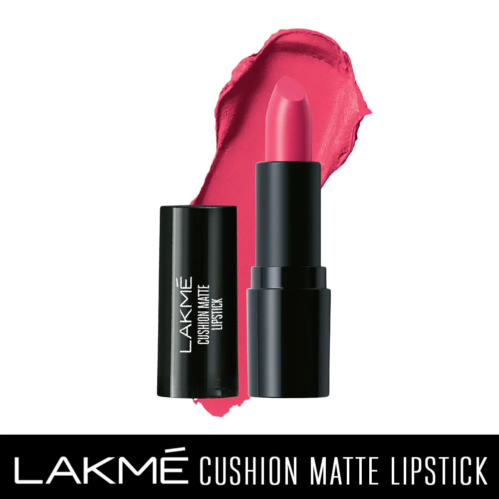 Lakme Cushion Matte Lipstick, Pink Prom (4.5 g)