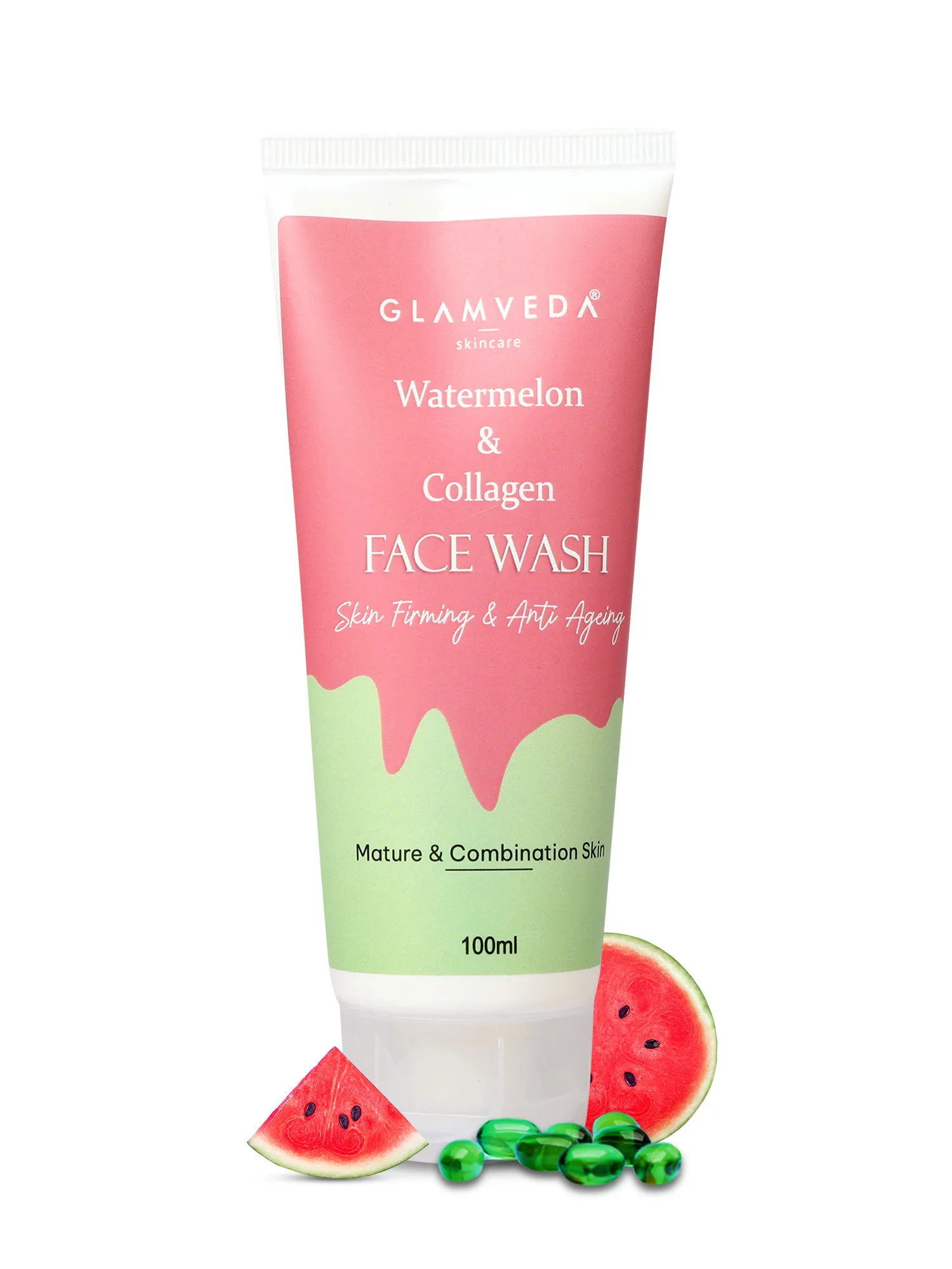 Glamveda Watermelon & Collagen Skin Firming & Anti Aging Face Wash