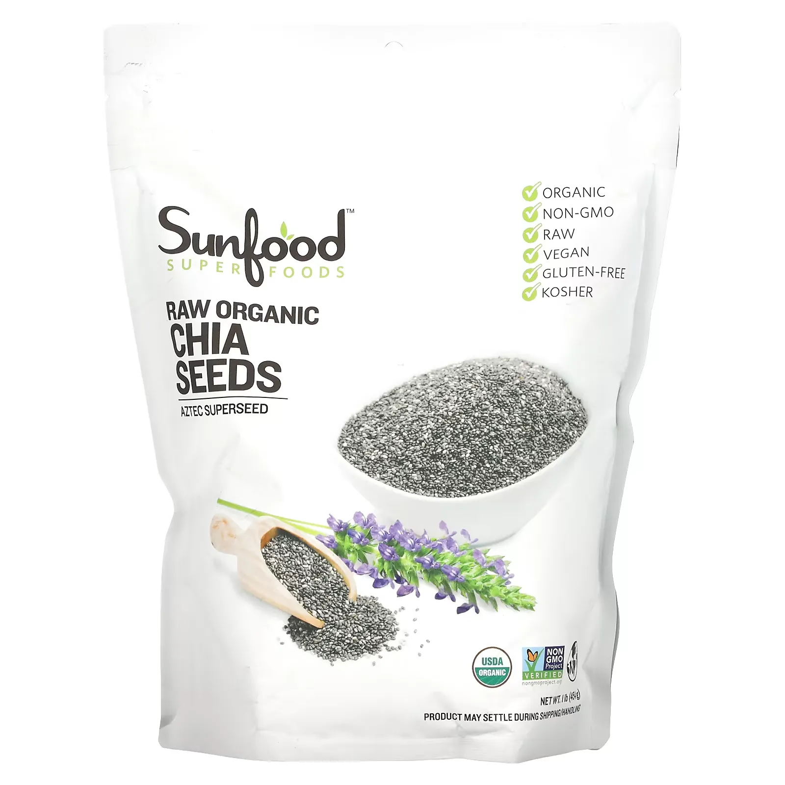 Raw Organic Chia Seeds, 1 lb (454 g)