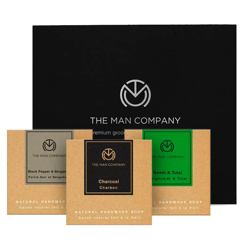 The Man Company Charcoal Black Pepper Bergamot Neem & Tulsi Soap,  3 Piece(s)/Pack  for All Skin Types