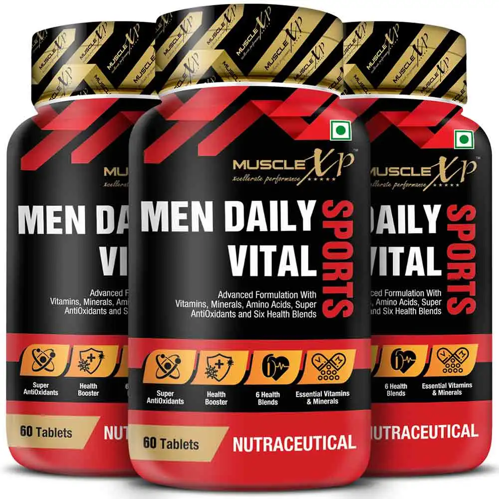 MuscleXP Men Daily Sports MultiVitamin,  60 tablet(s)  Unflavoured Pack of 3