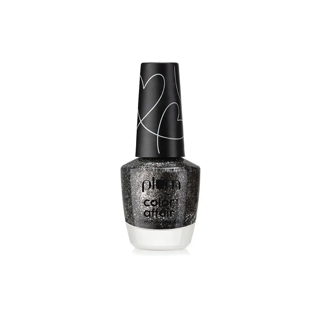 Plum Color Affair Nail Polish All That Glitters Collection | 3D Finish With Pearls & Glitters | 7-Free Formula | 100% Vegan & Cruelty Free | Black Blaze - 170