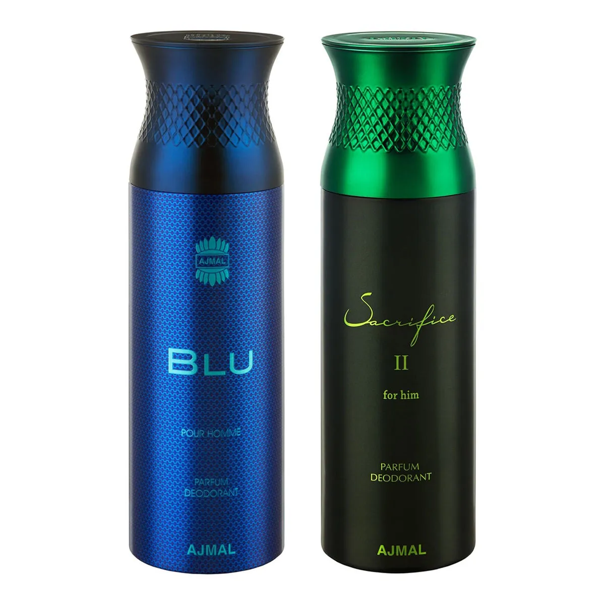 Ajmal Blu & Sacrifice Parfum Deodorant For Men - Pack Of 2