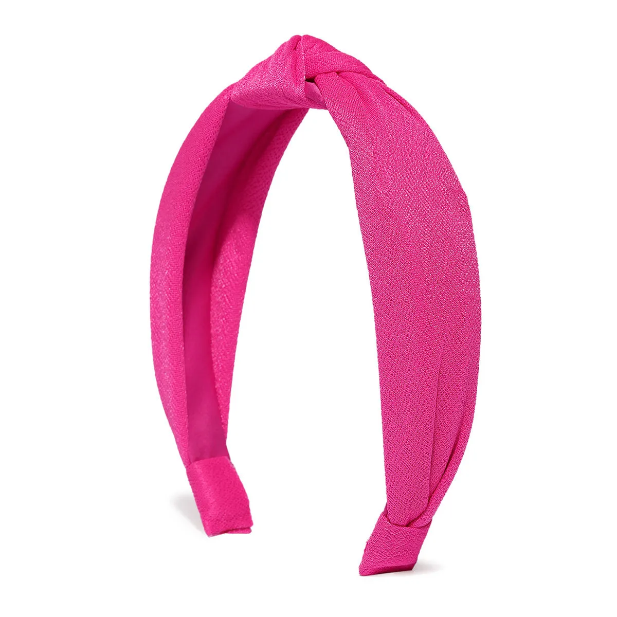 Toniq Fuchsia Solid Top Knot Hairband For Women