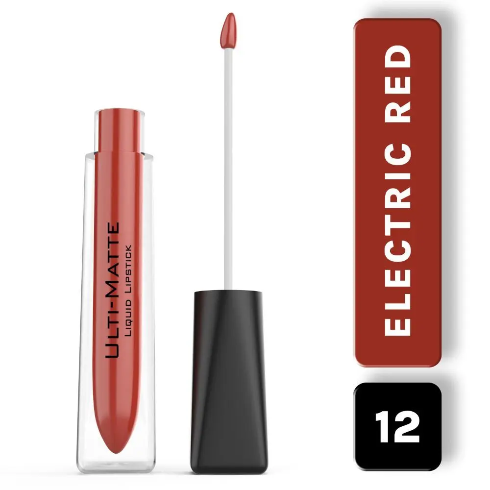 Bella Voste I ULTI-MATTE LIQUID LIPSTICK I Cruelty Free I No Bleeding or Feathering I Water Proof & Smudge Proof I Enriched with Vitamin E I Lasts Up to 12 hours I Moisturising with Velvet Matt Finish I ELECTRIC RED (12)