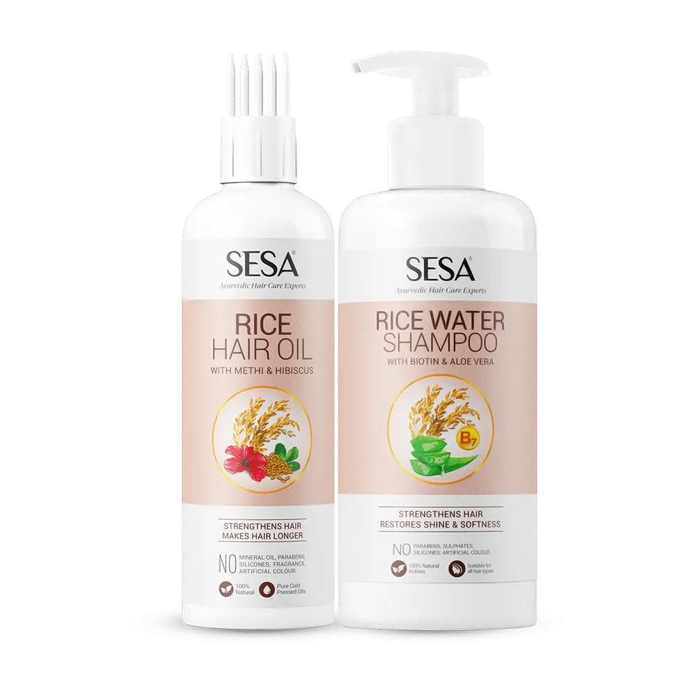 Sesa Rice Water Long & Strong Hair Combo - Oil + Shampoo