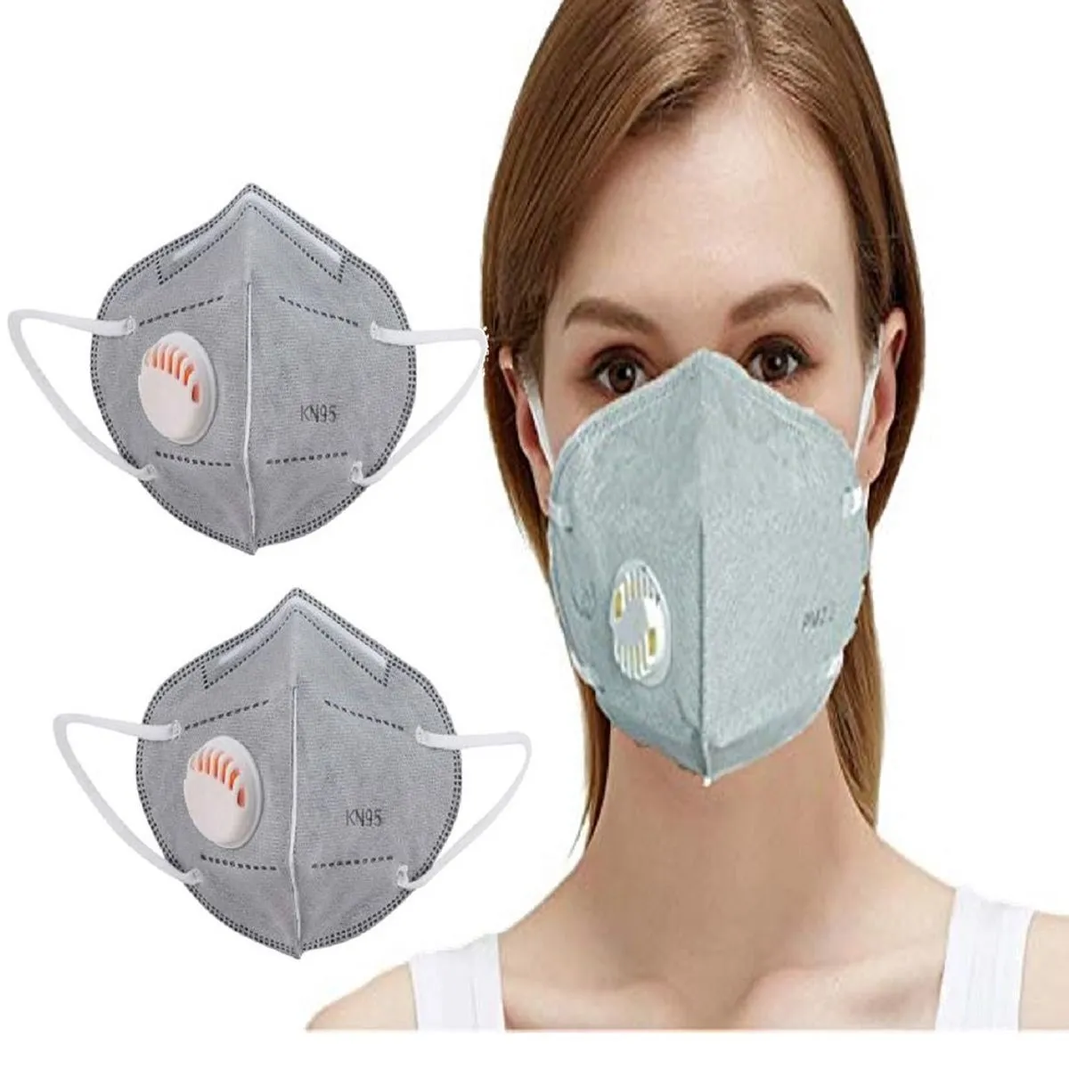 Fabula Pack of 2 Anti-Pollution Reusable 5 Layer Mask - Grey