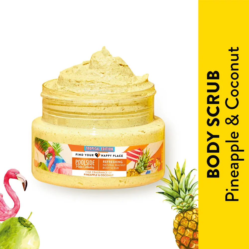 Find Your Happy Place - Poolside Pina Coladas Vitamin C & Natural Walnut Exfoliating Body Scrub 200g