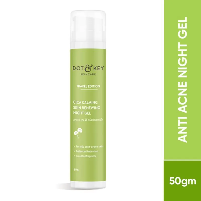 Dot & Key Cica Niacinamide Night Gel With Tea Tree Oil, Fights Dark Spots & Acne For All Skin