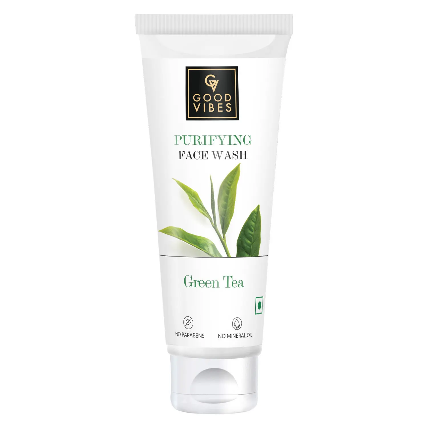 Good Vibes Green Tea Purifying Face Wash (Tube) | Deep Cleansing, Prevents Acne | With Aloe Vera | No Parabens, No Mineral Oil, No Animal Testing (120 ml)