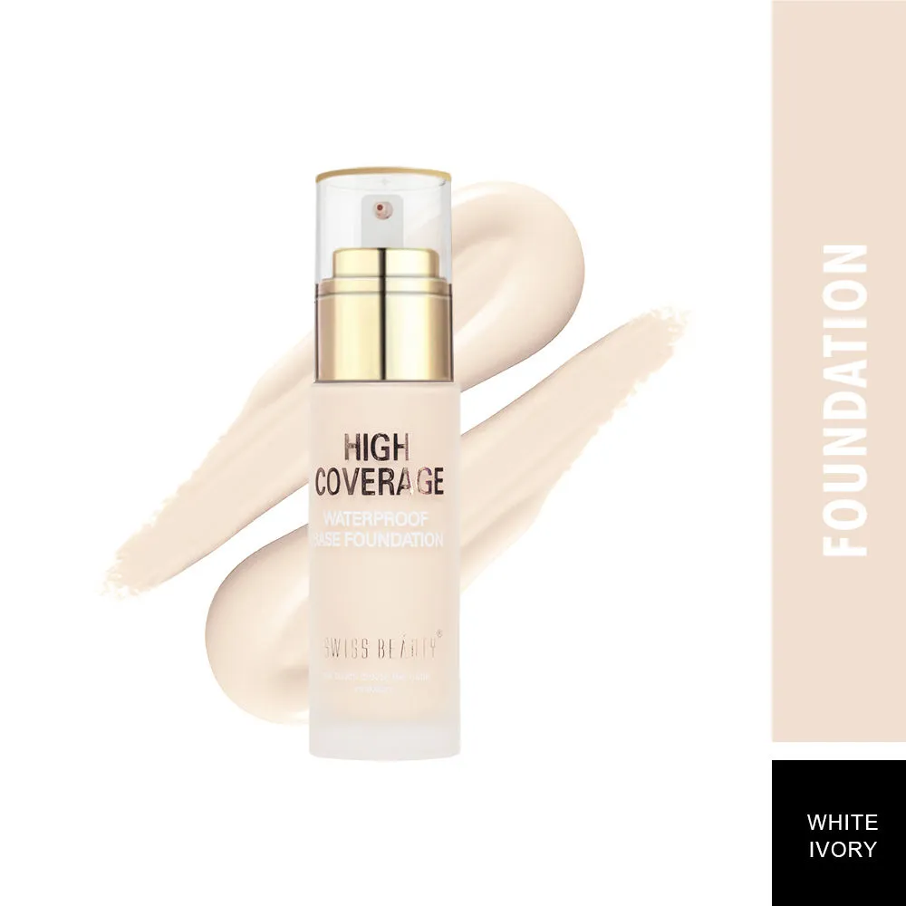 Swiss Beauty High Coverage Waterproof Base Foundation - 01 White Ivory