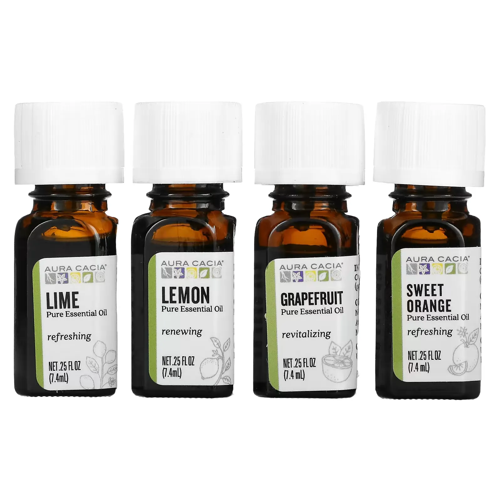 Uplifting Kit, Cheerful Pure Essential Oils, 4 Bottles, 0.25 fl oz (7.4 ml) Each