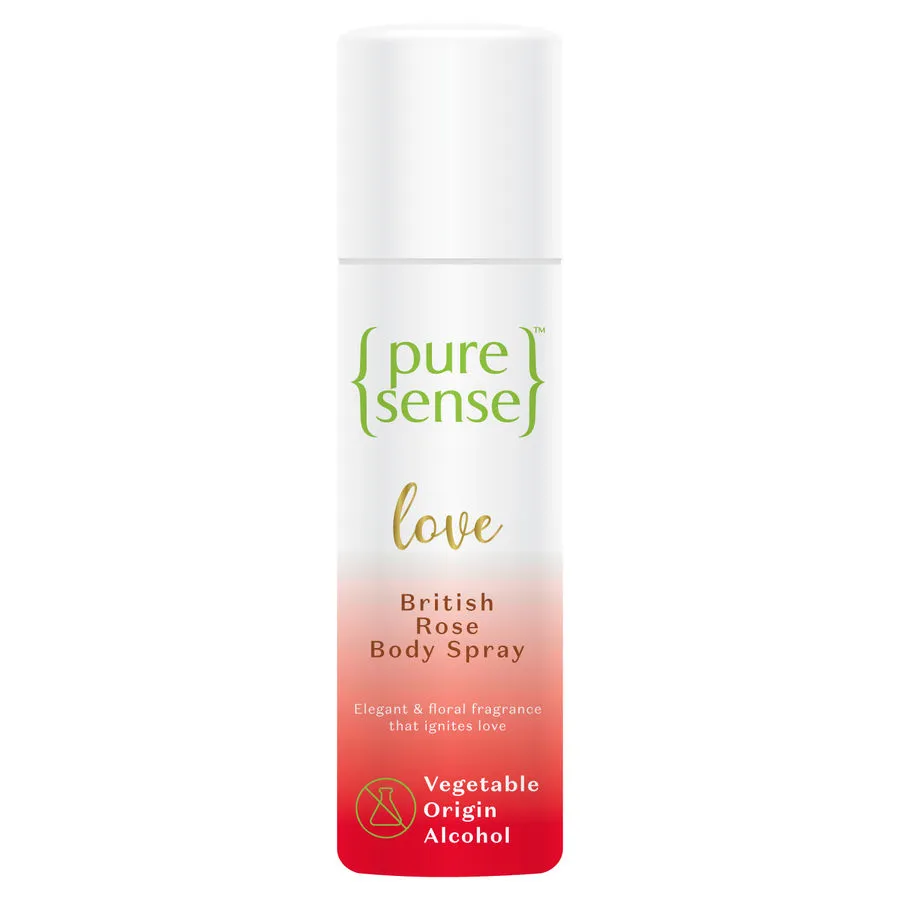 PureSense Body Spray Love British Rose Long Lasting Fragrance No Gas Deodorant For Women