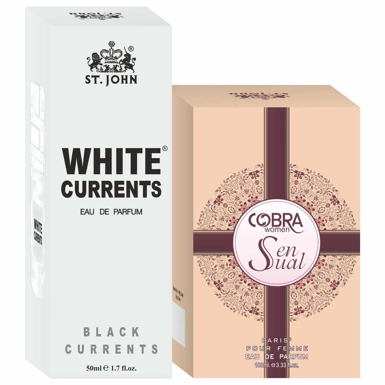 ST-JOHN Cobra Sensual 100ml & White Current 50ml Body Perfume Combo Gift Pack Eau de Parfum - 150 ml (For Men & Women)