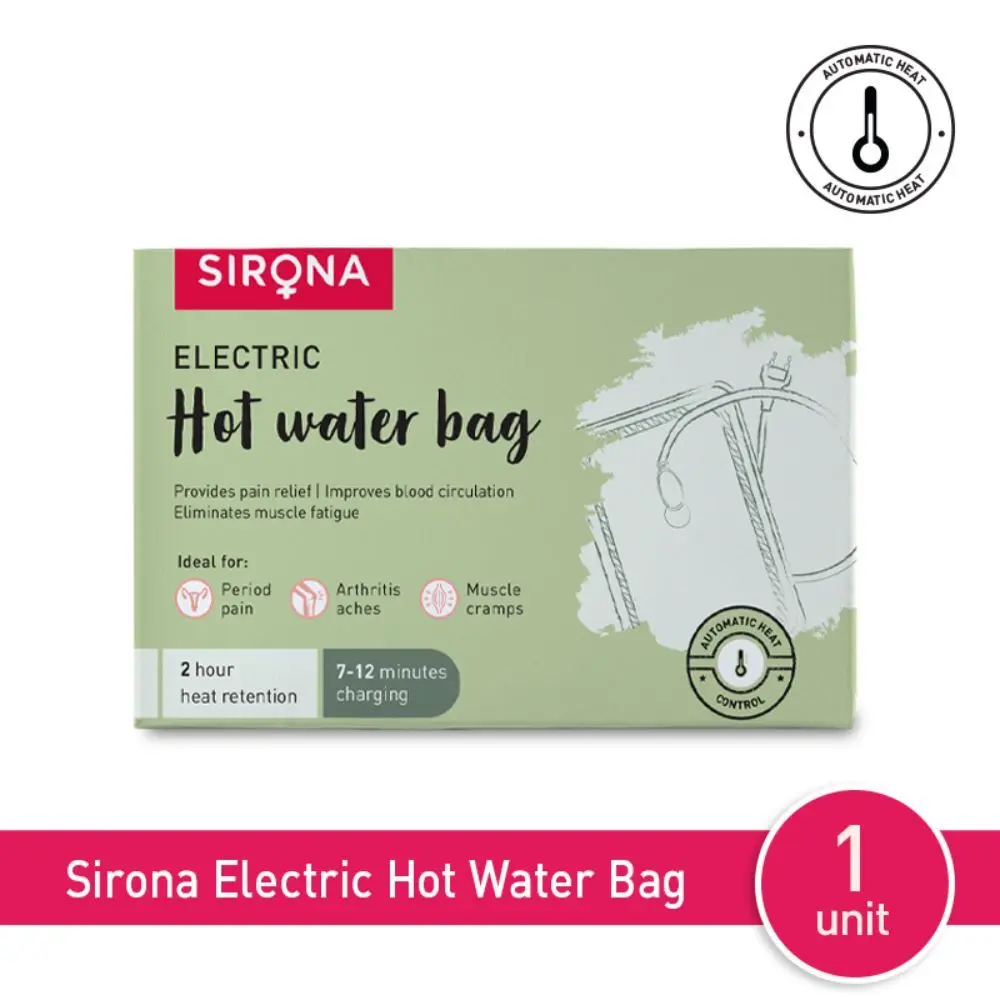 Sirona Electric Hot Water Bag for Instant Pain Relief | Heating Pad for Menstrual Cramps and Arthritis Aches | 2 Hours Heat Retention | Quick Charging | Automatic Heat Control