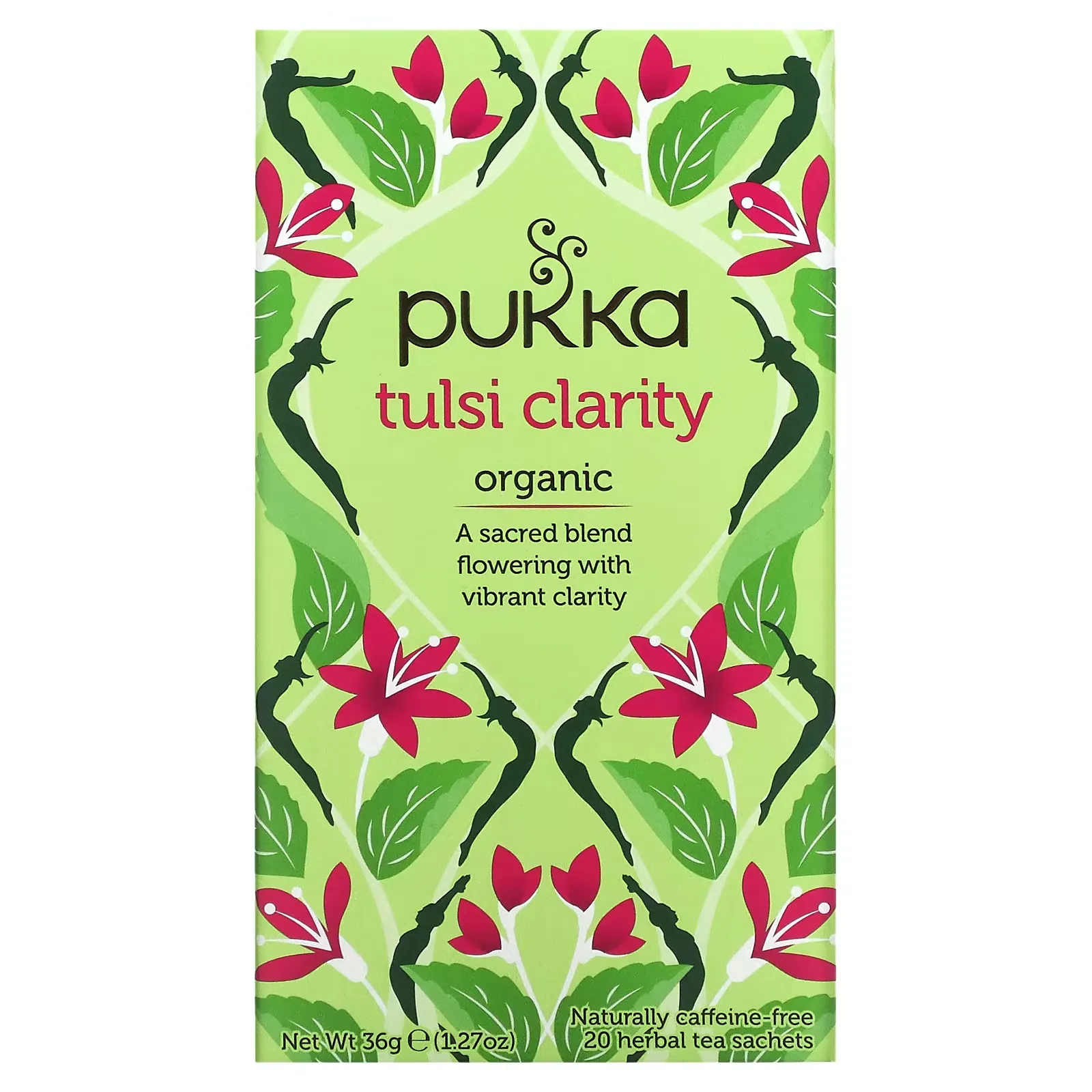 Organic Tulsi Clarity, Caffeine-Free, 20 Herbal Tea Sachets, 1.27 oz (36 g)