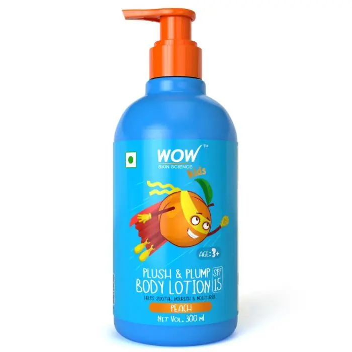 WOW Skin Science Kids Plush & Plump Body Lotion With SPF 15 - Peach (300 ml)