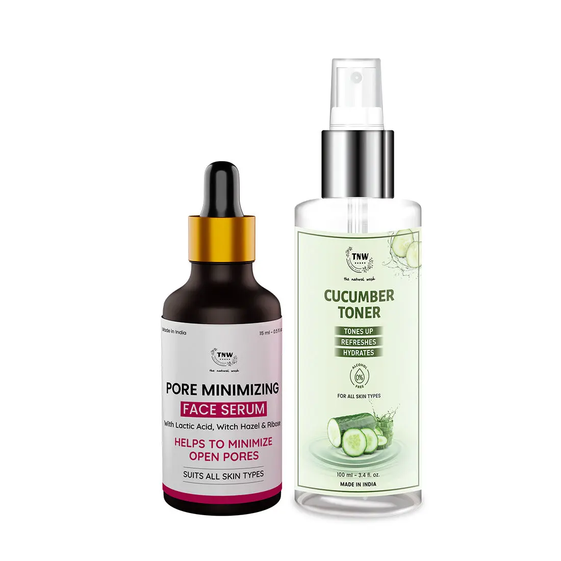 Combo of 2- Cucumber Toner 100ml & Pore Minimizing Face Serum 15ml