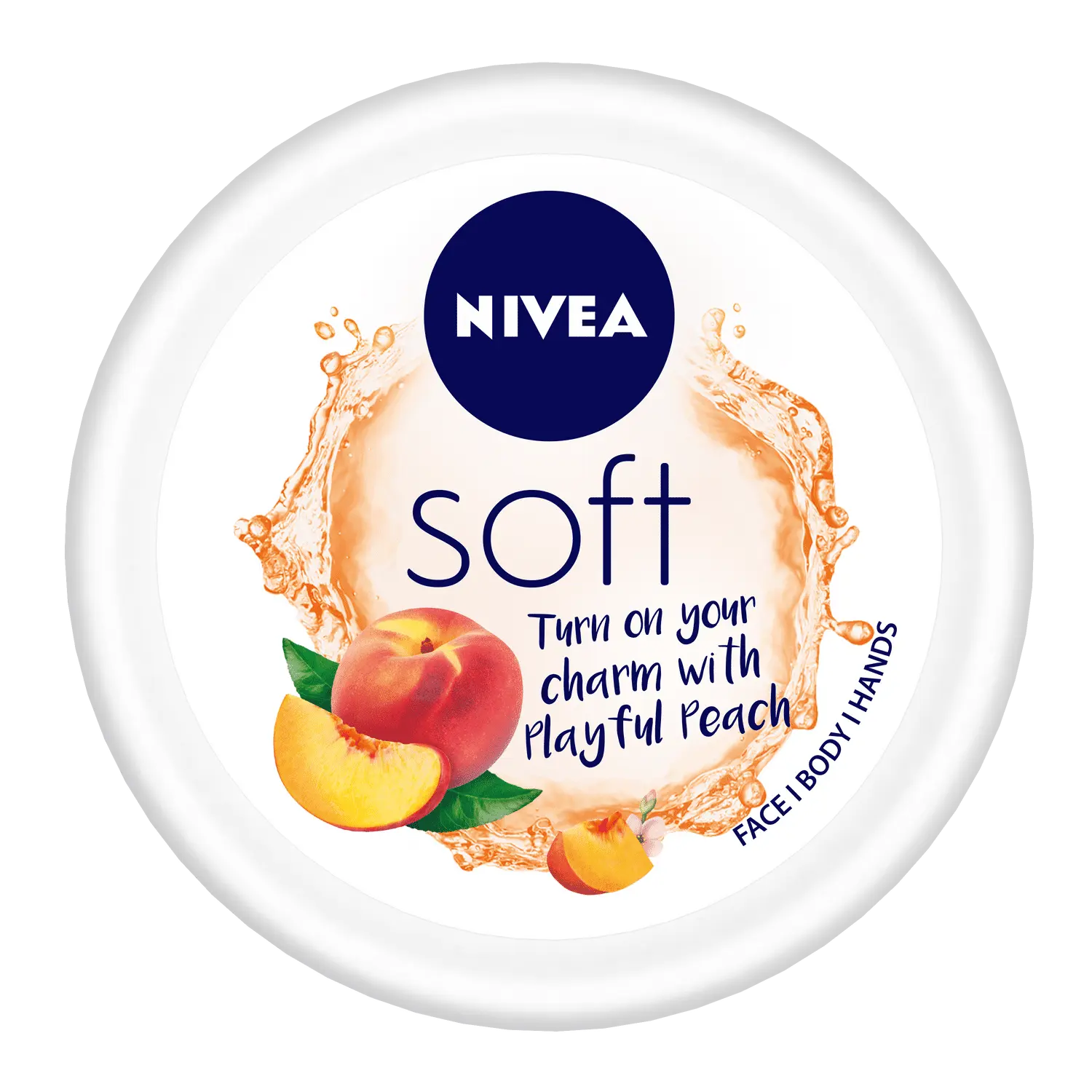 NIVEA Soft Light Moisturizer Cream, Playful Peach, with Vitamin E & Jojoba Oil for Face, Hands and Body (100 ml)