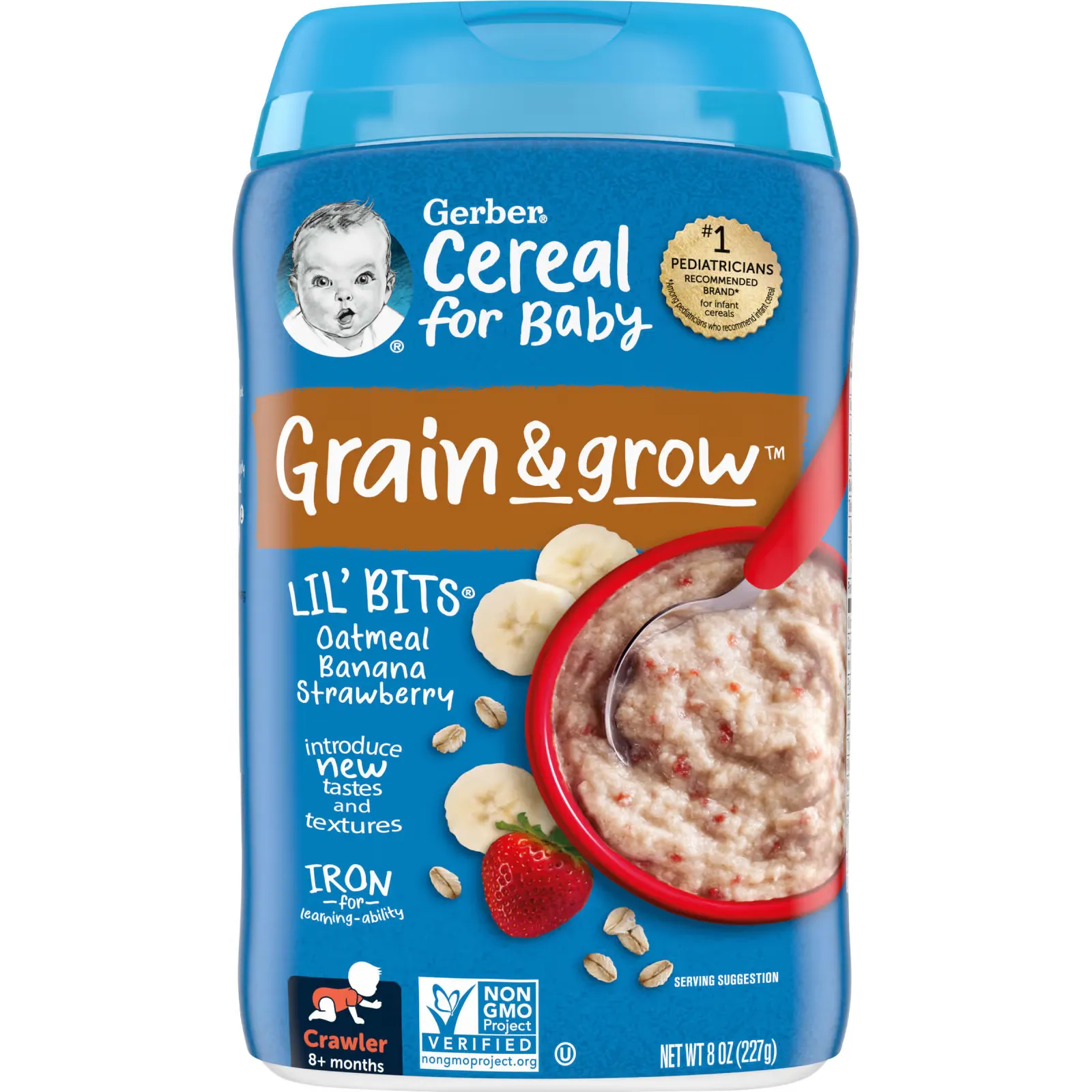 Cereal for Baby, Grain & Grow, 8+ Months, Oatmeal Banana Strawberry, 8 oz (227 g)