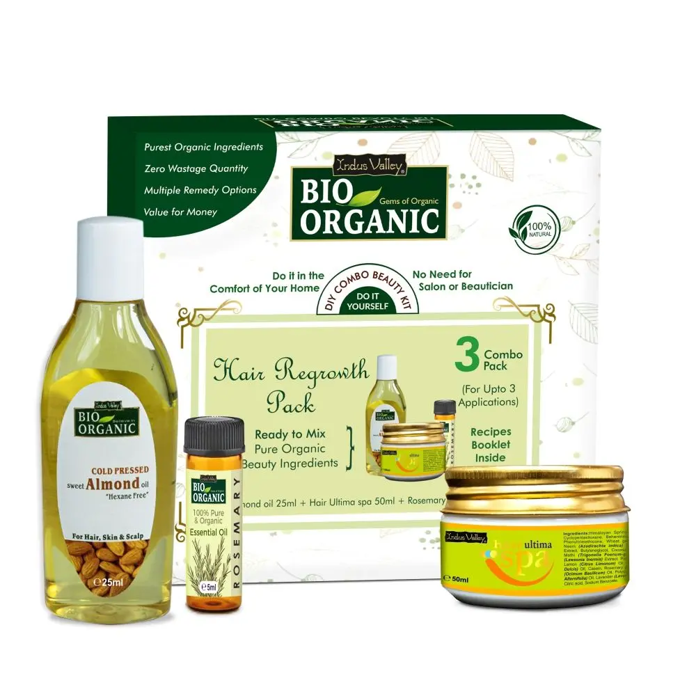 Indus Valley Bio Organic Hair Regrowth Gift Pack DIY Kit 25ml+5ml+50ml