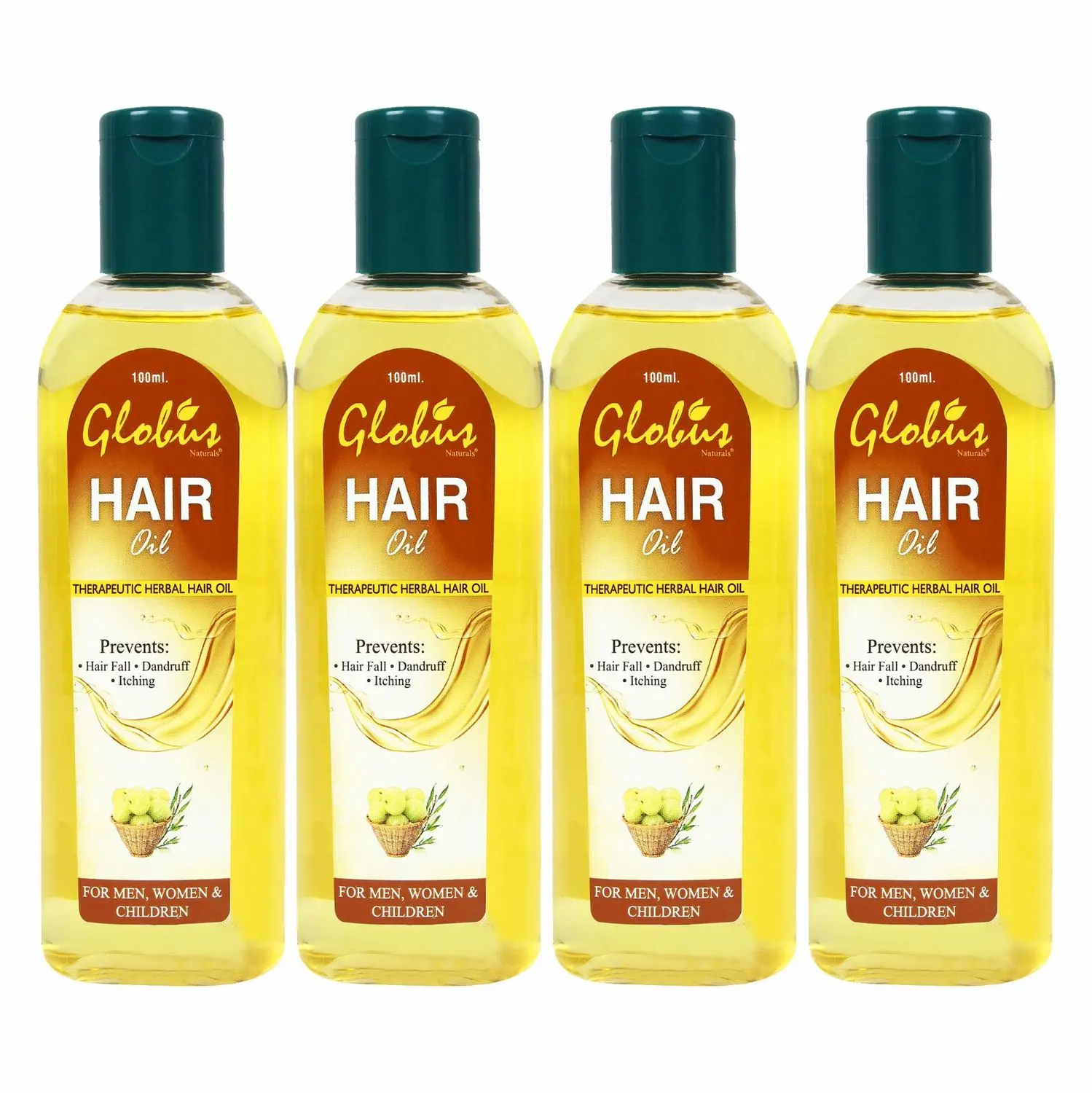Globus Anti- Hair Fall & Anti-Dandruff Hair Oil 100 ml (Pack Of 4)