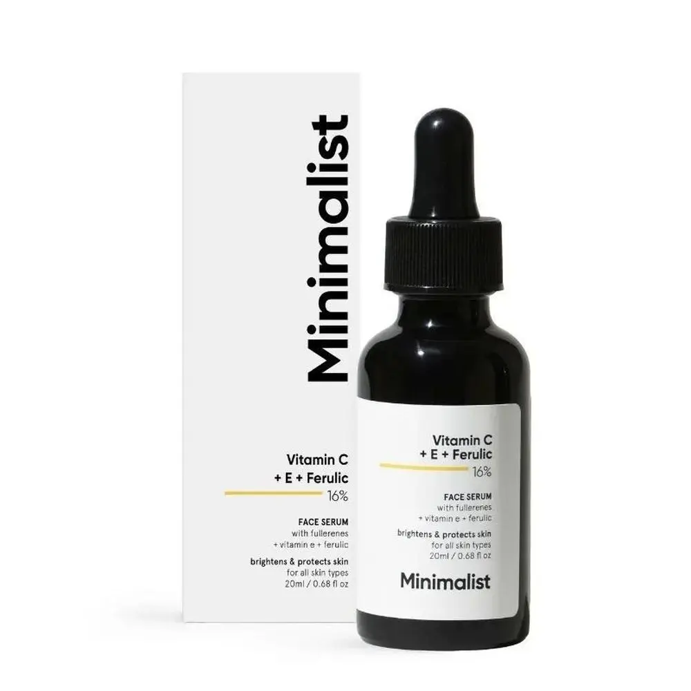 Minimalist 16% Vitamin C + E + Ferulic Face Serum With Fullerenes + Vitamin E + Ferulic - 20ml