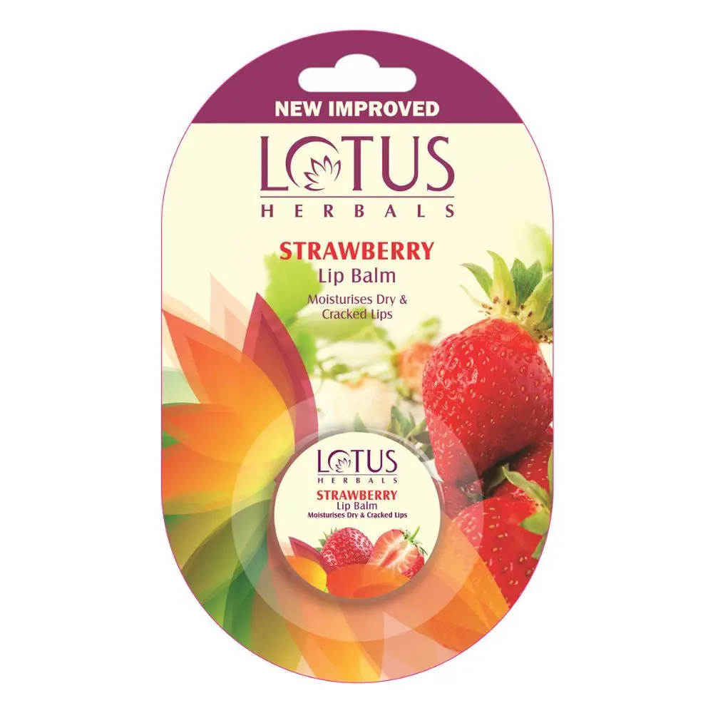 Lotus Herbals Lip Balm - Strawberry | For Dry & Cracked Lips | 5g