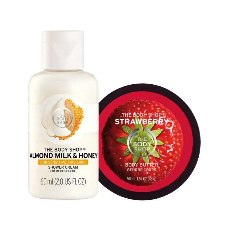 The Body Shop Milk & Honey Shower Cream & Strawberry Body Butter