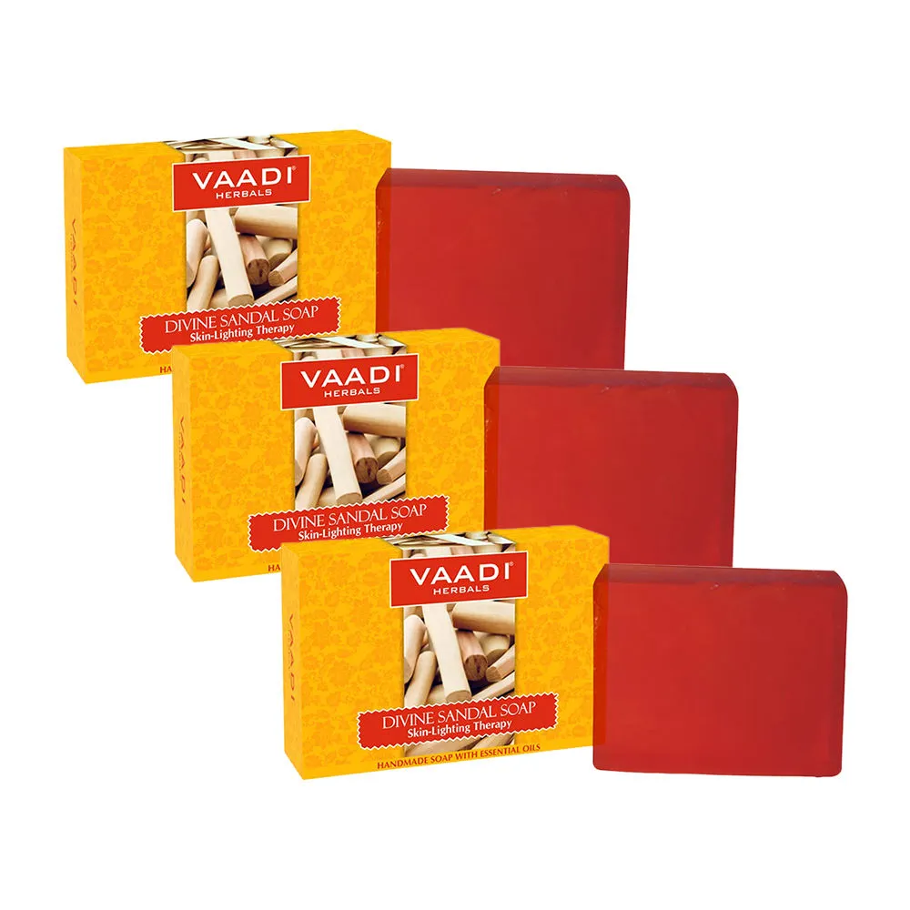 Vaadi Herbals Divine Sandal Soap Skin Lighting Therapry - Pack of 3