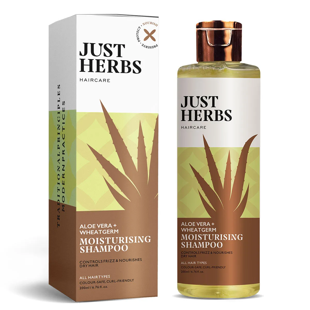 Just Herbs Silky Strength Aloevera-Wheatgerm Moisturising Shampoo