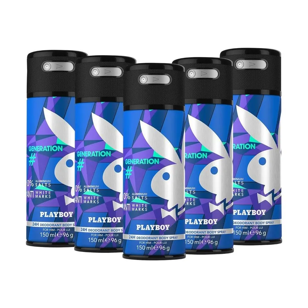 Playboy Generation Man Deodorant Spray (Pack Of 5)