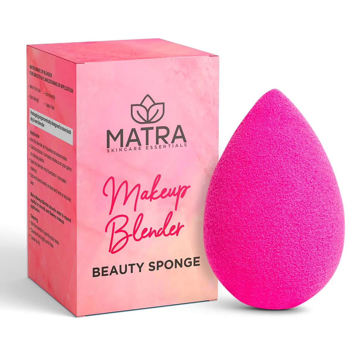 Matra Professional Makeup Blender Beauty Sponge – Foundation Sponge for flawless Make-up -Latex-free Powder Puff (Random Color & Shape)