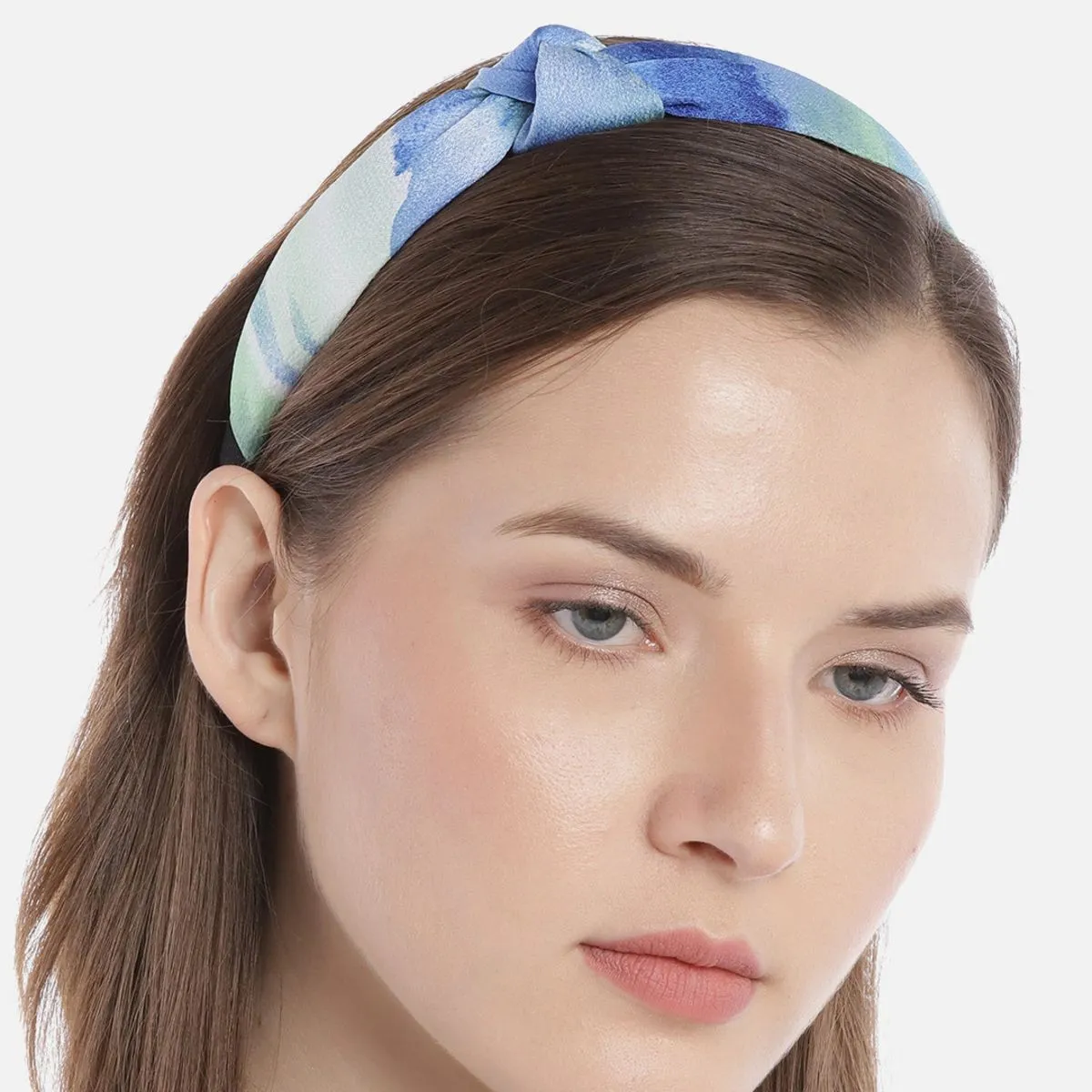 Blueberry Multi Print Satin Knot Hairband